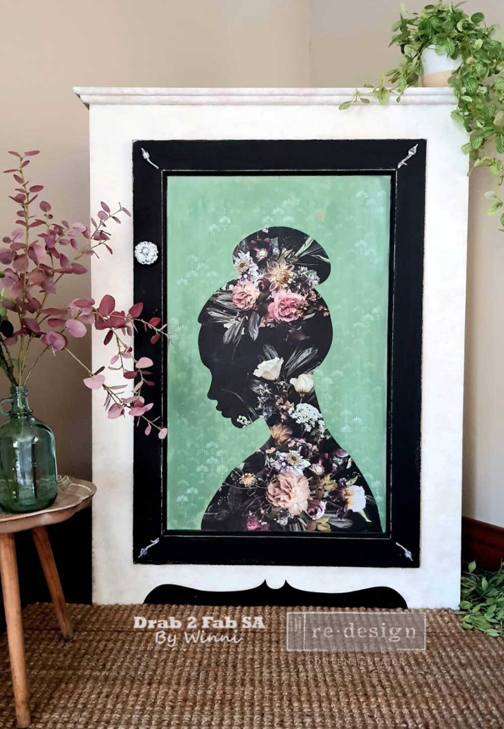 Redesign Decor Transfer Floral Silhouette 24''x35''