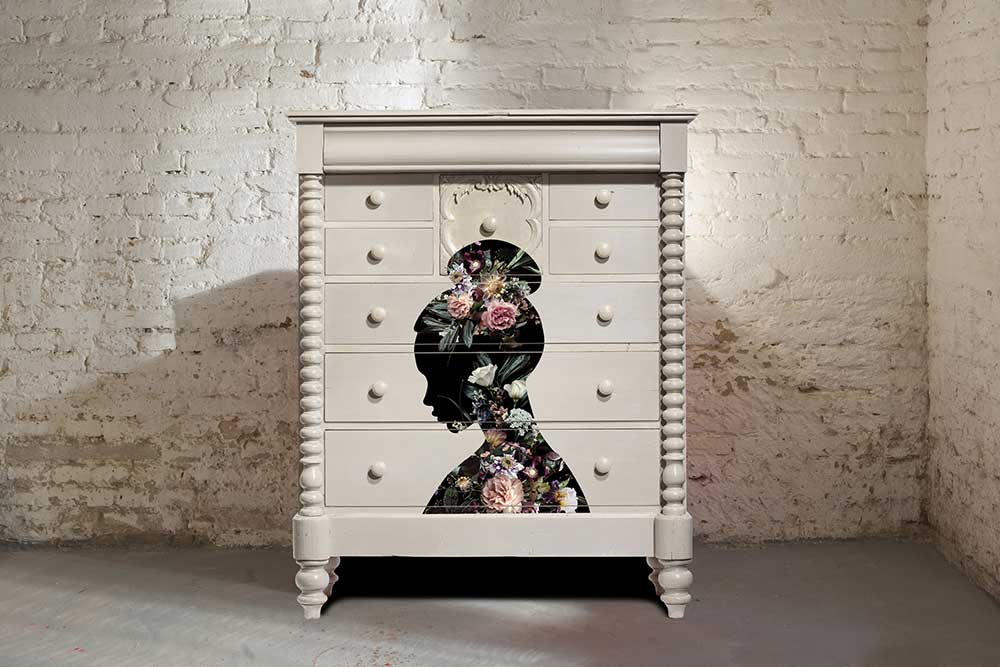 Redesign Decor Transfer Floral Silhouette 24''x35''