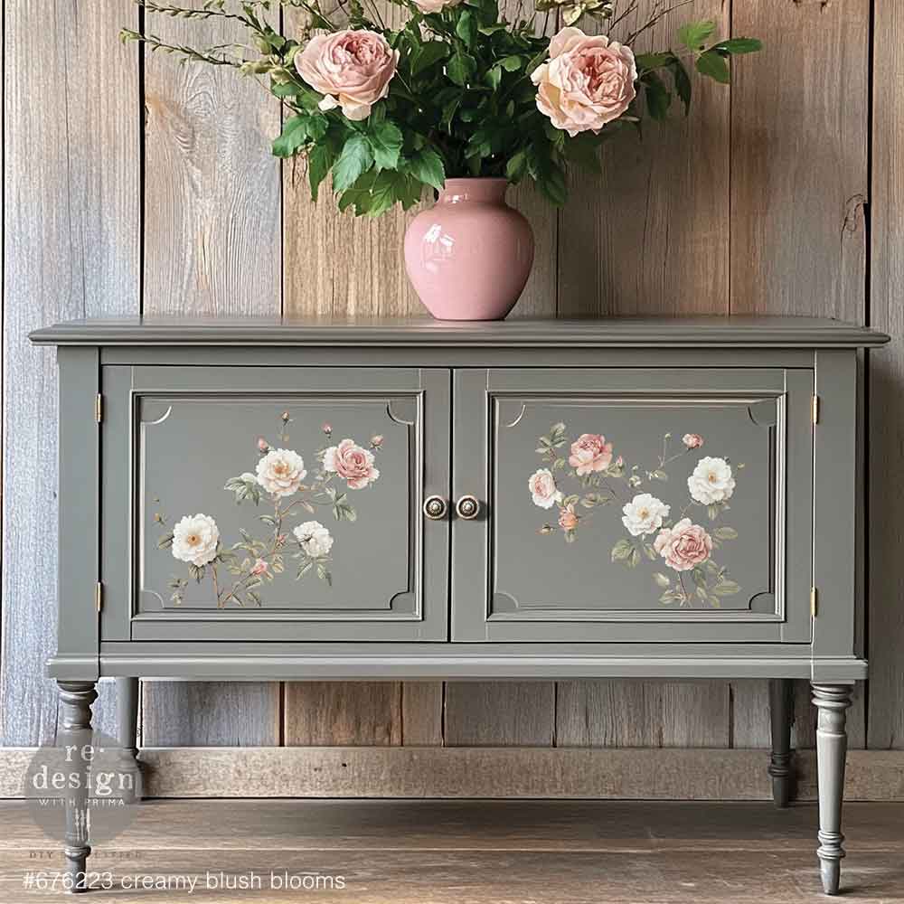 Redesign with- Prima Middy Trasnsfers Creamy Blush Blooms