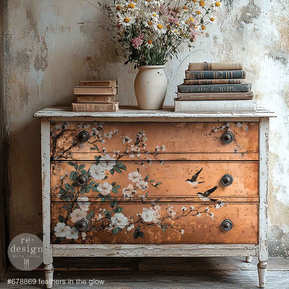 Redesign With Prima A1 Decoupage Fiber_ Feathers in the Glow