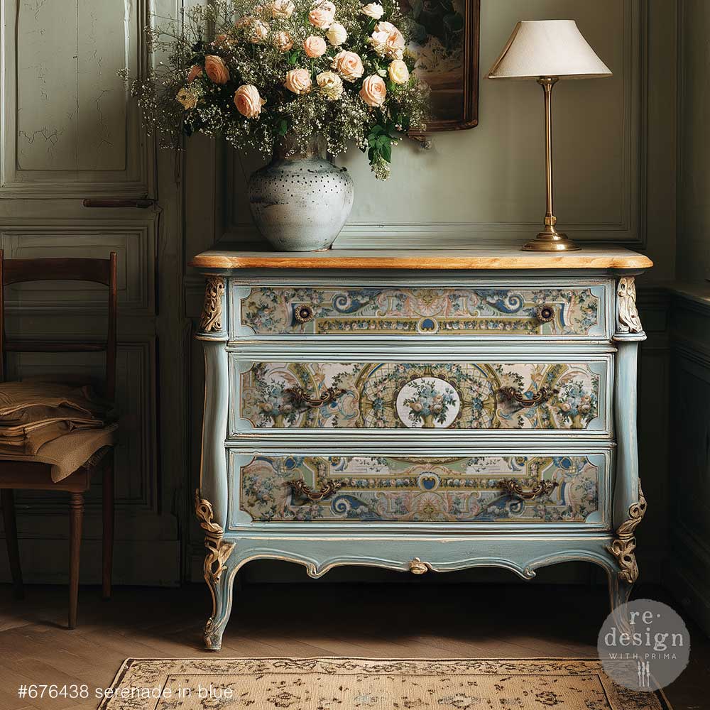 Redesign With Prima  Decoupage Fiber – Serenade In Blue
