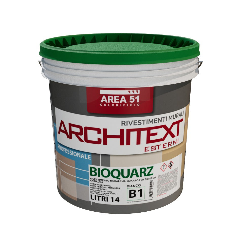 Bioquarz Pittura murale al quarzo antimuffa antialga per esterno.